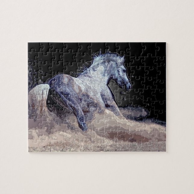 Puzzle Caballo en acción - Arte de animales (Horizontal)