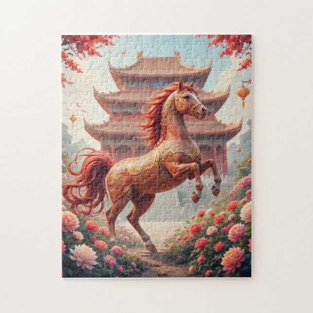 Puzzle Caballo en año de china  (Vertical)