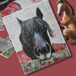 Puzzle Caballo en un jinete ecuestre de pintura