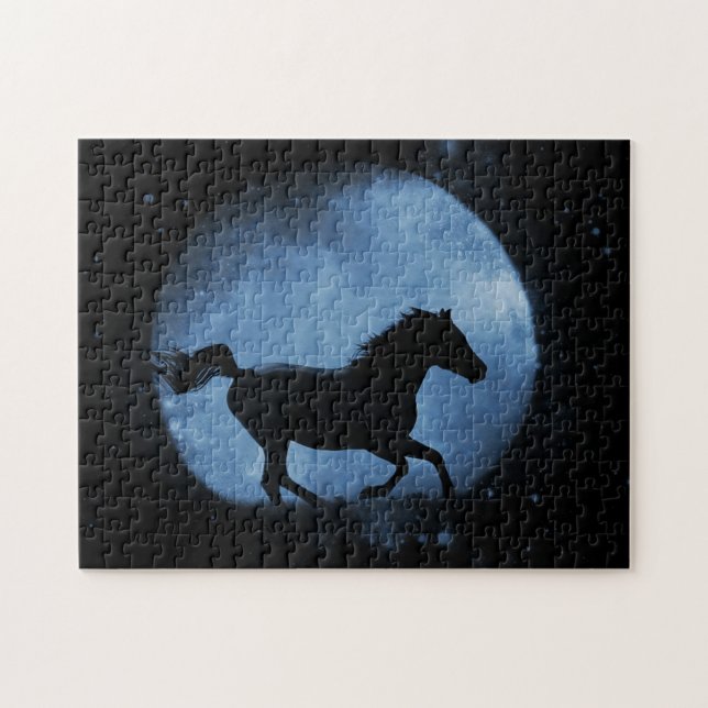 Puzzle Caballo fantástico y luna (Horizontal)