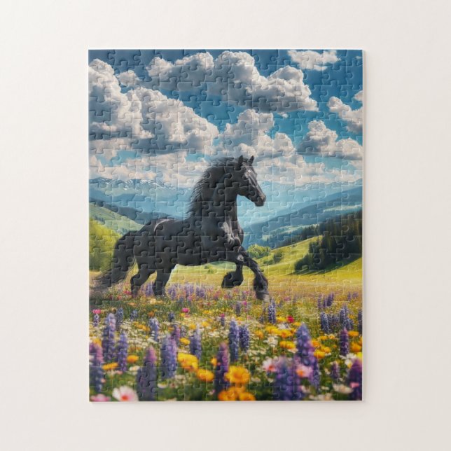 Puzzle Caballo floral/primaveral/semental (Vertical)