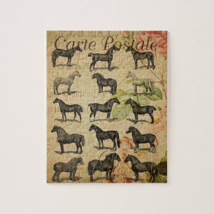 Puzzle Caballo francés vintage