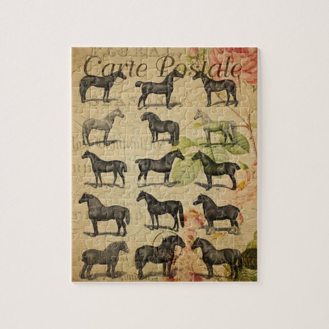 Puzzle Caballo francés vintage (Vertical)