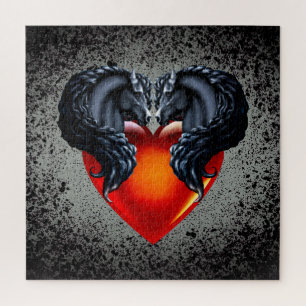 Puzzle Caballo frisón/semental frisón/corazón/plata