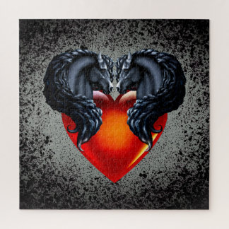 Puzzle Caballo frisón/Stallion frisón negro/corazón/plata