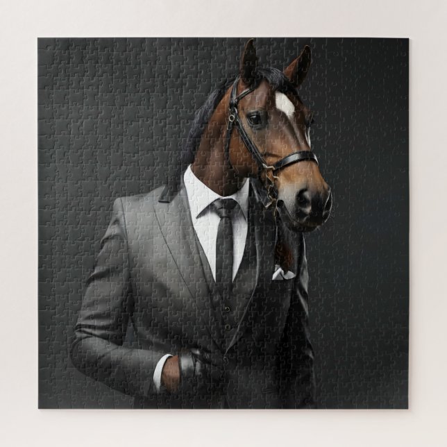 Puzzle Caballo gracioso en el traje (Vertical)