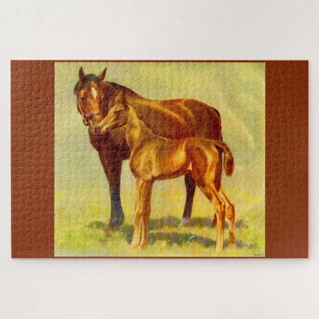 Puzzle caballo grande pequeño caballo (Horizontal)