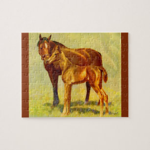 Puzzle caballo grande pequeño caballo