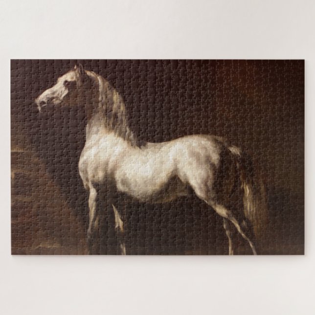 Puzzle Caballo gris de manzana (por Théodore Géricault) (Horizontal)