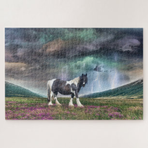 Puzzle Caballo Gypsy Vanner En Tormenta