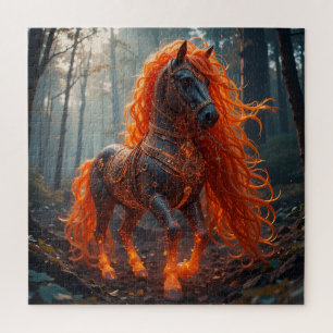 Puzzle Caballo Ígneo Encantado Con Melena Vibrante