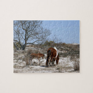 Puzzle Caballo madre y bebé en el Parque Nacional Assatea