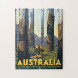 Puzzle Caballo montando Australia Vintage