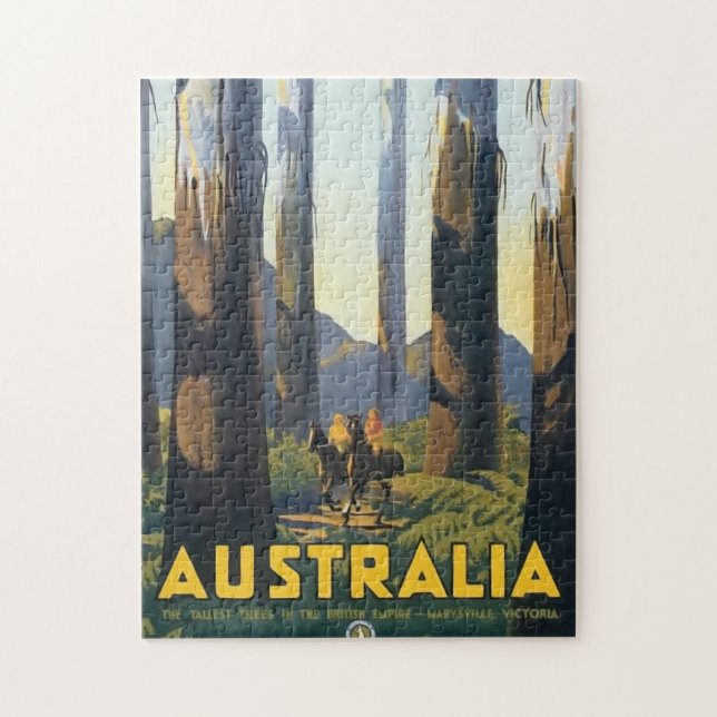 Puzzle Caballo montando Australia Vintage (Vertical)