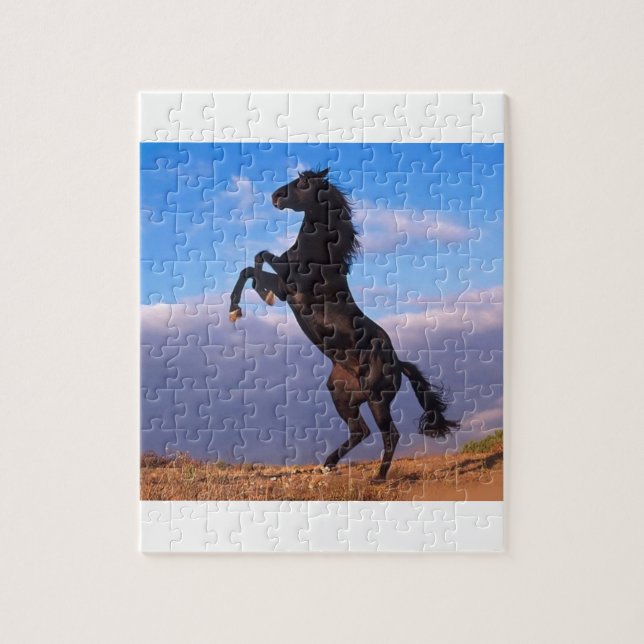 Puzzle Caballo negro del semental (Vertical)