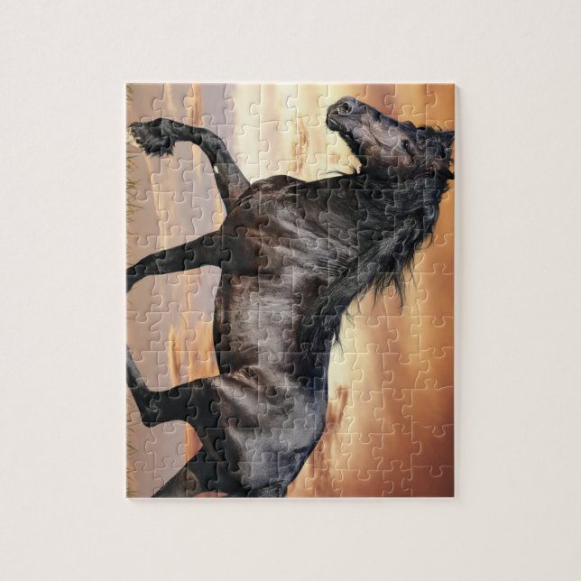 Puzzle Caballo Negro Hermoso (Vertical)