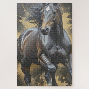 Puzzle caballo oscuro genial