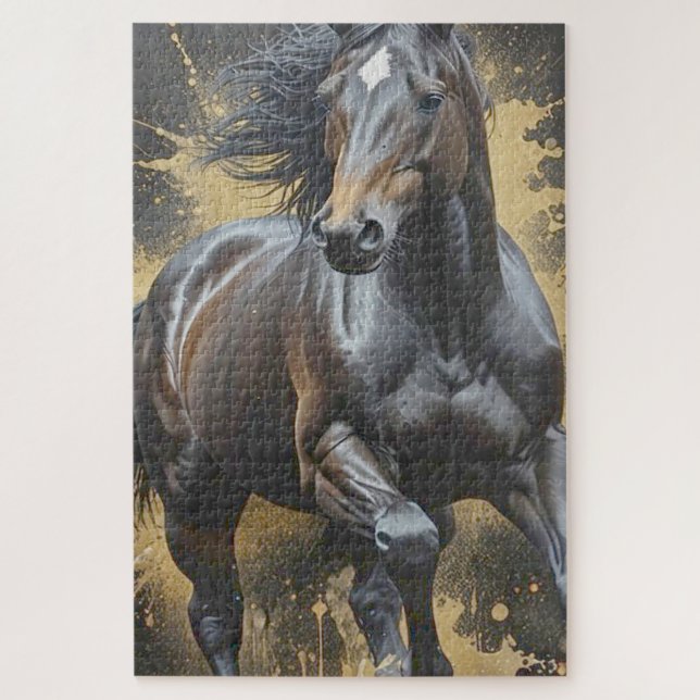 Puzzle caballo oscuro genial (Vertical)