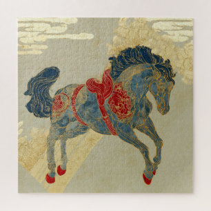 Puzzle Caballo Real Azul Ornate