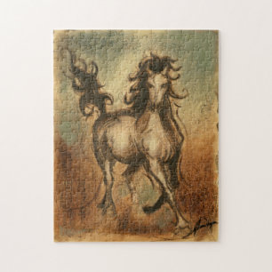 Puzzle Caballo salvaje y colores cálidos