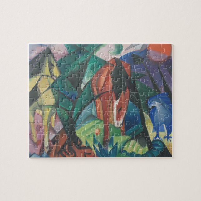 Puzzle Caballo y águila de Franz Marc, arte de cubismo vi (Horizontal)