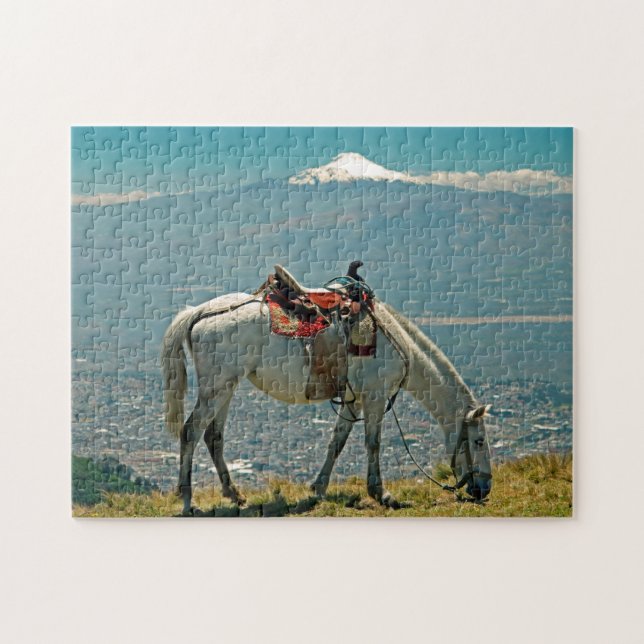 Puzzle Caballo y volcán, Quito, Ecuador (Horizontal)