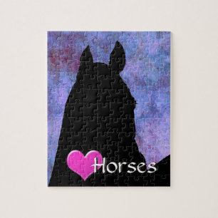 Puzzle Caballos cardíacos I (púrpura)