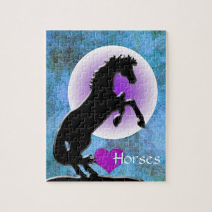 Puzzle Caballos cardíacos V (azul/verde)