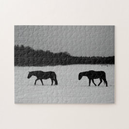 Puzzle Caballos con nieve 11x14 252pc jpcnm