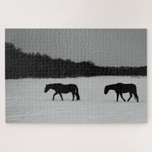 Puzzle Caballos con nieve 20x30 1014pc jpcna