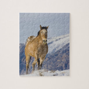 Puzzle Caballos corriendo en nieve