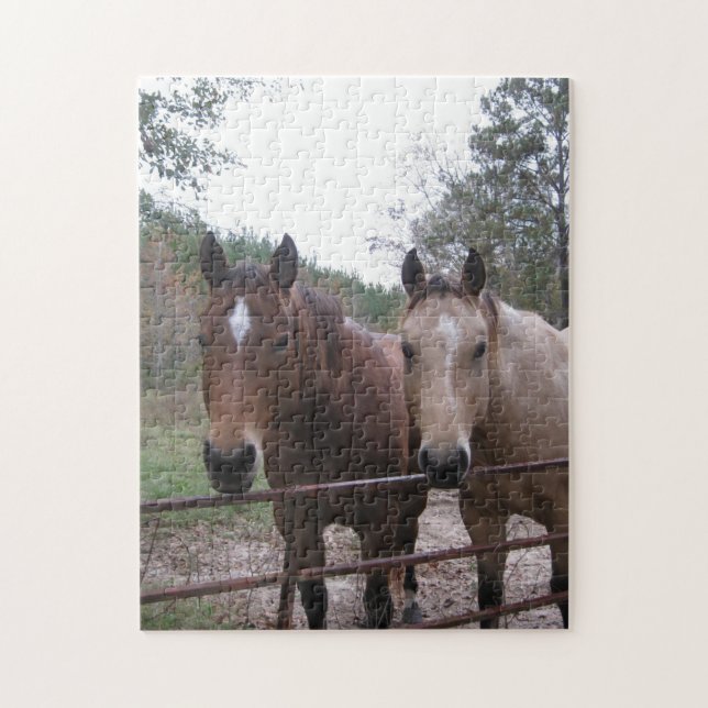 Puzzle Caballos cuartos que hacen una pausa la puerta (Vertical)