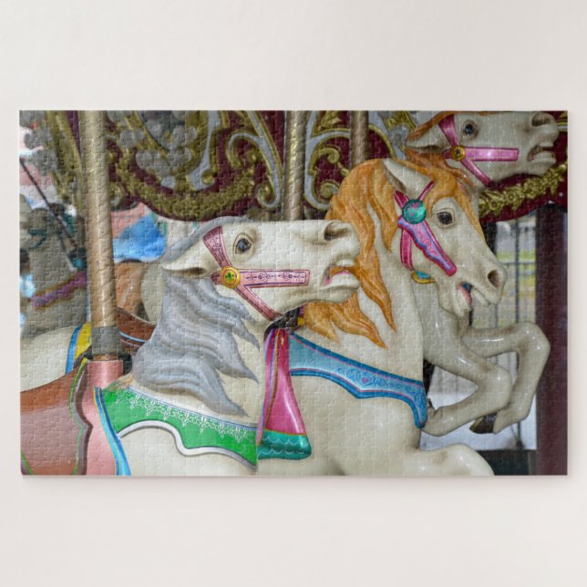 Puzzle Caballos de carrusel coloridos (Horizontal)