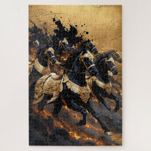 Puzzle Caballos de Fuego Legendarios de Armadura Dorada R