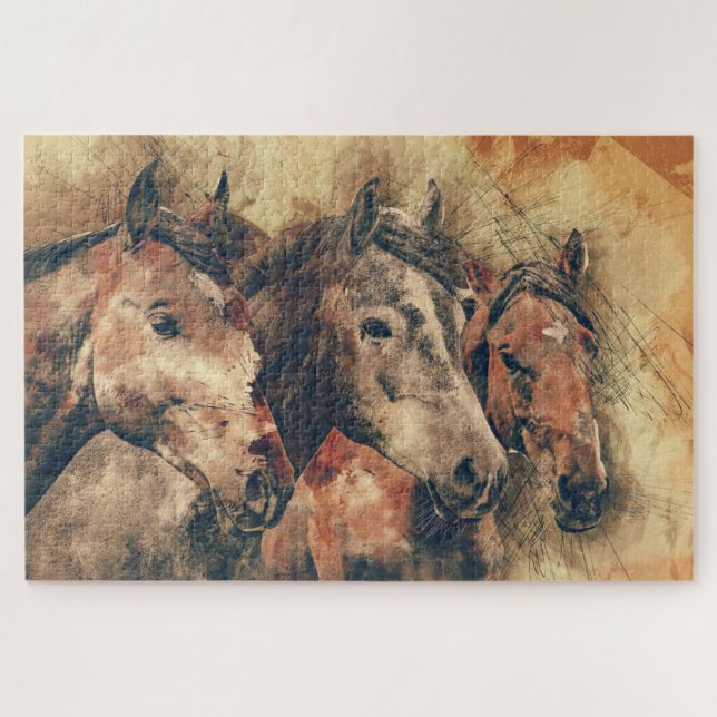 Puzzle Caballos De Tres Amigos (Horizontal)