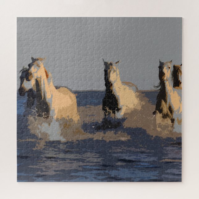 Puzzle Caballos del mar - Caballos salvajes (Horizontal)