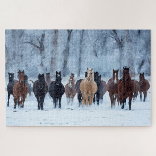 Puzzle Caballos en el frío