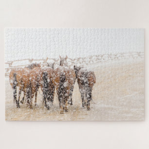 Puzzle Caballos en la nieve