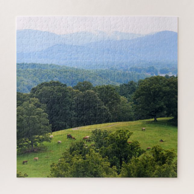 Puzzle Caballos en las montañas Blue Ridge - 20x20 pulgad (Vertical)