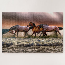 Puzzle Caballos en un mar espumoso