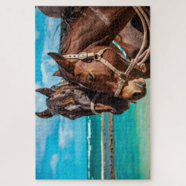 Puzzle Caballos en una playa tropical