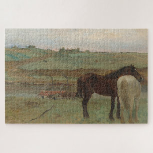 Puzzle Caballos en una pradera, pintura al petróleo, Edga