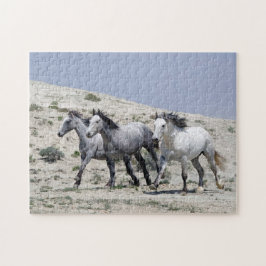 Puzzle Caballos grises salvajes