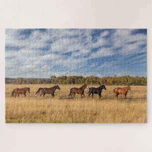Puzzle Caballos justo fuera del Parque Nacional Grand Tet
