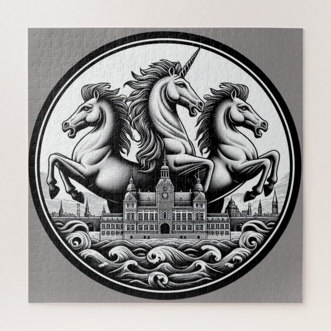 Puzzle "Caballos místicos hermosos" 17 (Vertical)