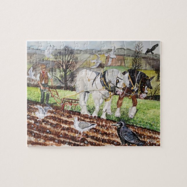 Puzzle Caballos pesados en marzo (Horizontal)