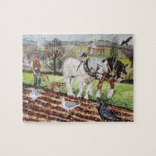 Puzzle Caballos pesados que aran en marzo