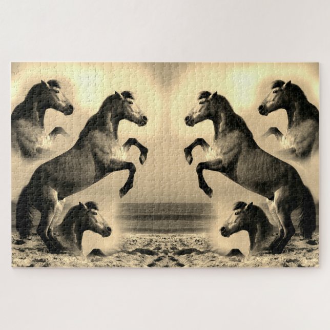 Puzzle Caballos reunidos a tiempo (Horizontal)