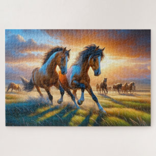 Puzzle Caballos Salvajes, Caballos Galopando, Animales Ma