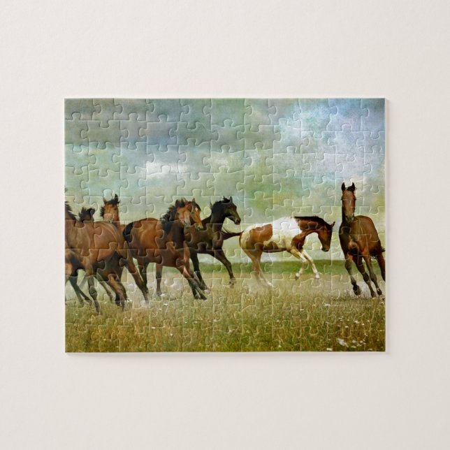 Puzzle Caballos salvajes en funcionamiento - Arte creativ (Horizontal)